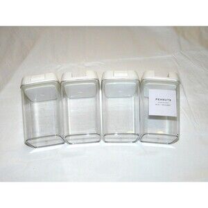 Flip Lock Airtight Food Storage Containers - 3" Square 0.8l 800ml - Set of 4